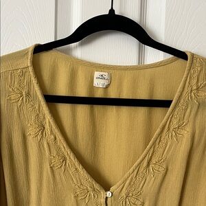 O'Neill Golden Yellow Embroidered Top